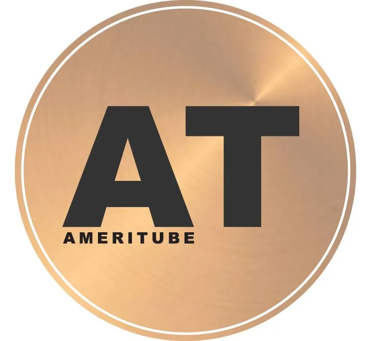 Ameritube copper-bordered AT logo